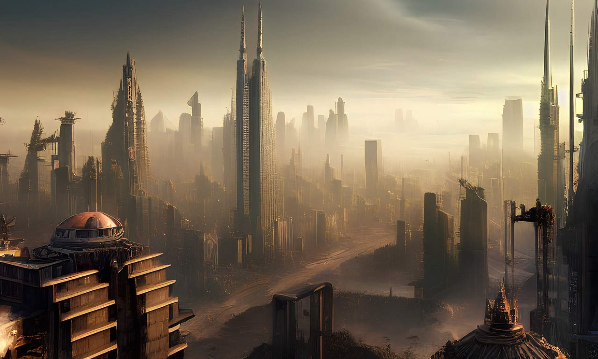 wallpaper kota masa depan